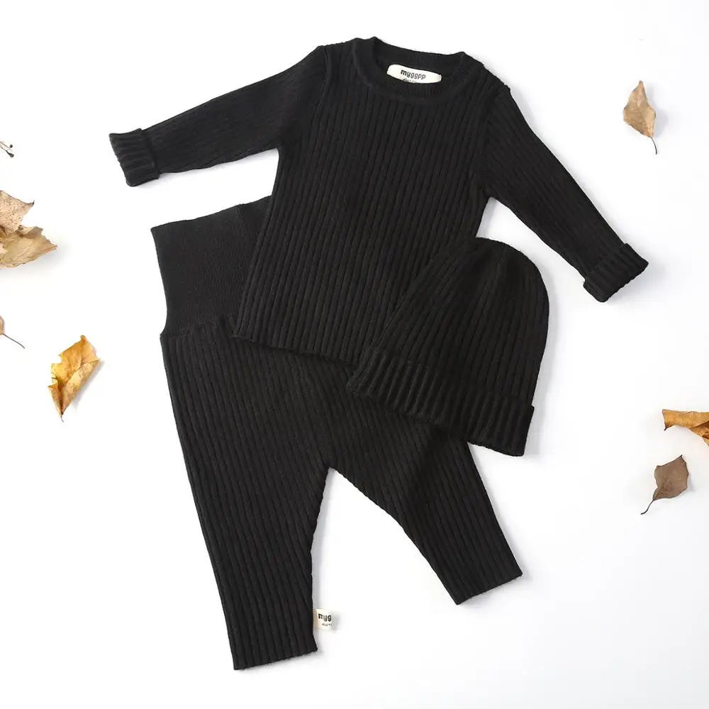 Toddler Girl Boy Clothes Sets Autumn Winter Knitting Sweater Pants Hat 3 Pcs Sets Thanksgiving Outfit Toddler Fall Clothes