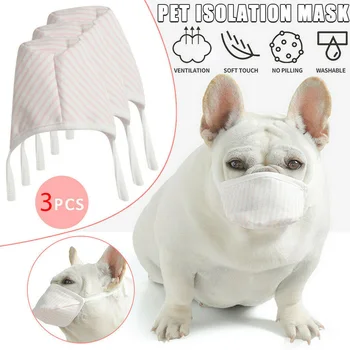 

New Style 3 Pcs Dog Soft Face Mouth Mask Muzzle Pet Breathable Anti Dust Respiratory Filter TY53