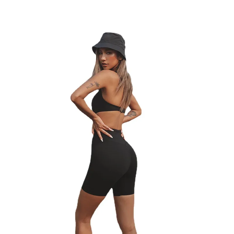 Backless Yoga Jumpsuits Women Sports Tracksuits Gym Clothing One-Piece Overall Fitness Bodysuits With Pads Tight Sexy Sportswear 6