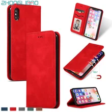 Магнитный чехол для IPhone 7 8 6 6s Plus Xr X Xs Max роскошный Флип кожаный бумажник-книжка чехол для IPhone 11 pro Max держатель для карт