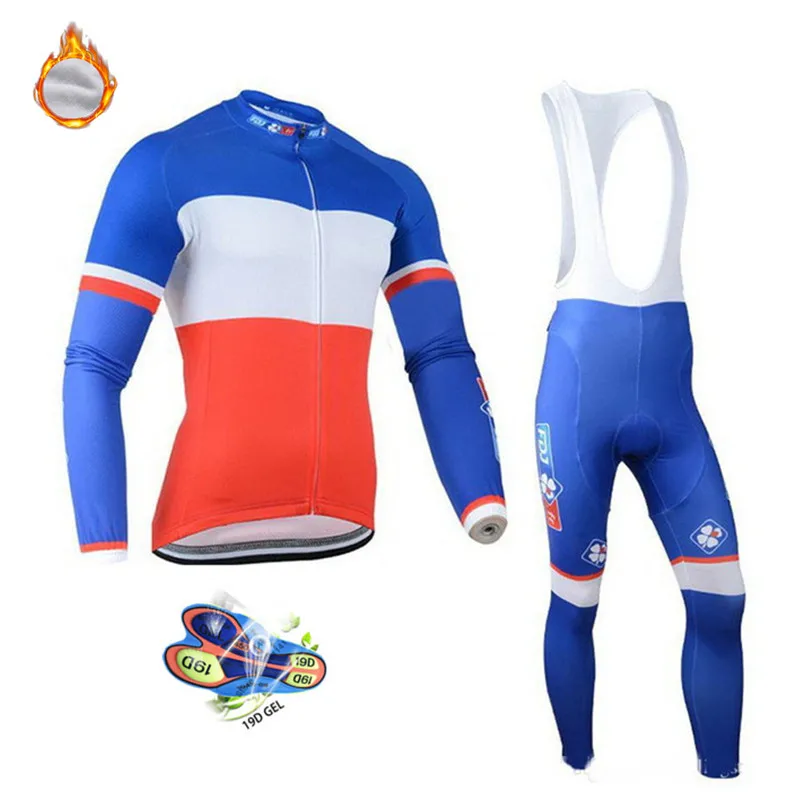2020 FDJ Pro Team зимний термальный флисовый Трикотажный костюм с длинным рукавом