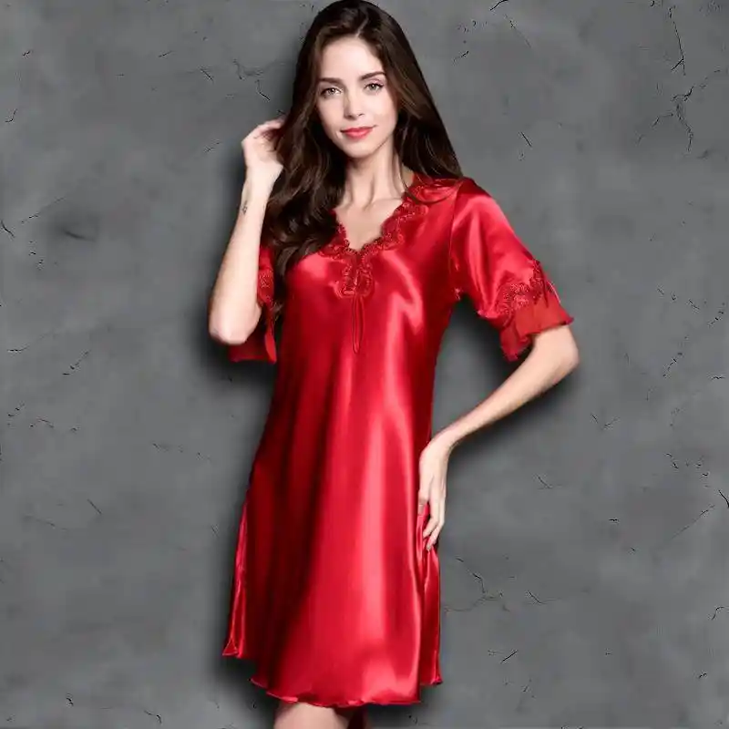 satin short night dress