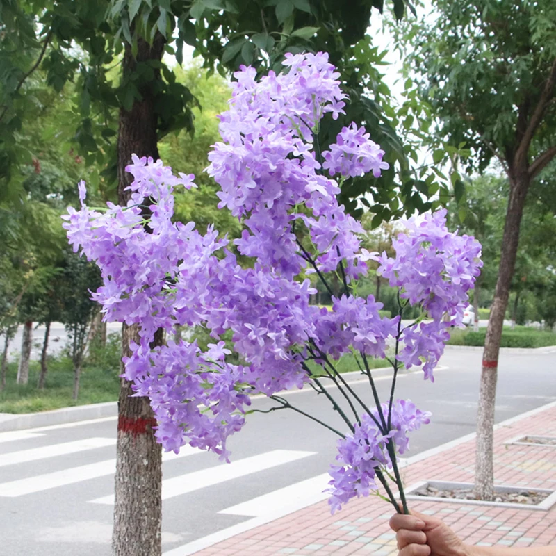 Artificial Lilac Flower Arrangement Fake Plant Wedding Road Lead Flower DIY Home Hotel Christmas Party Decorations artificial cherry blossom silk flower