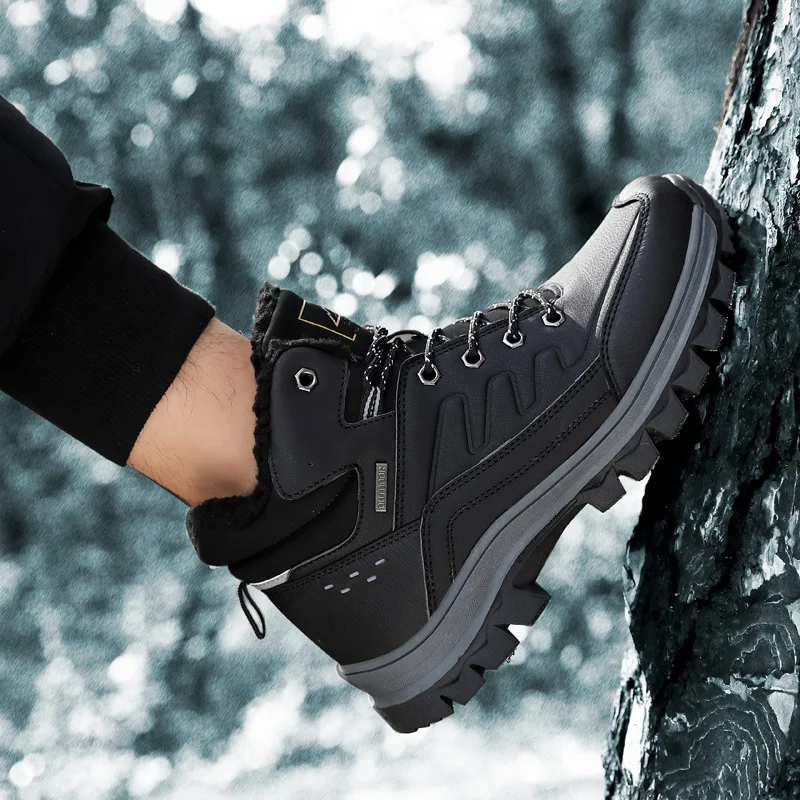 

Snow Boots Men's Winter plus Velvet Warm Large Size Cotton-padded Shoes Hight-top Waterproof Anti-slip Northeast Outdoor Thick S