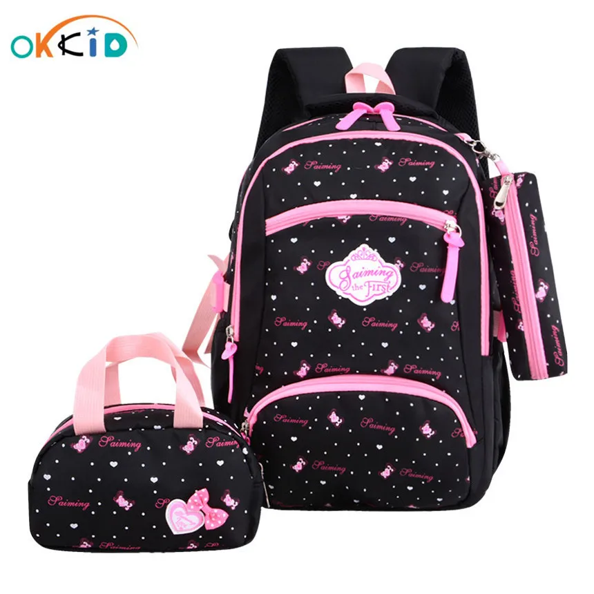 Школьные сумки OKKID для девочек детский школьный рюкзак милый набор с сумкой в