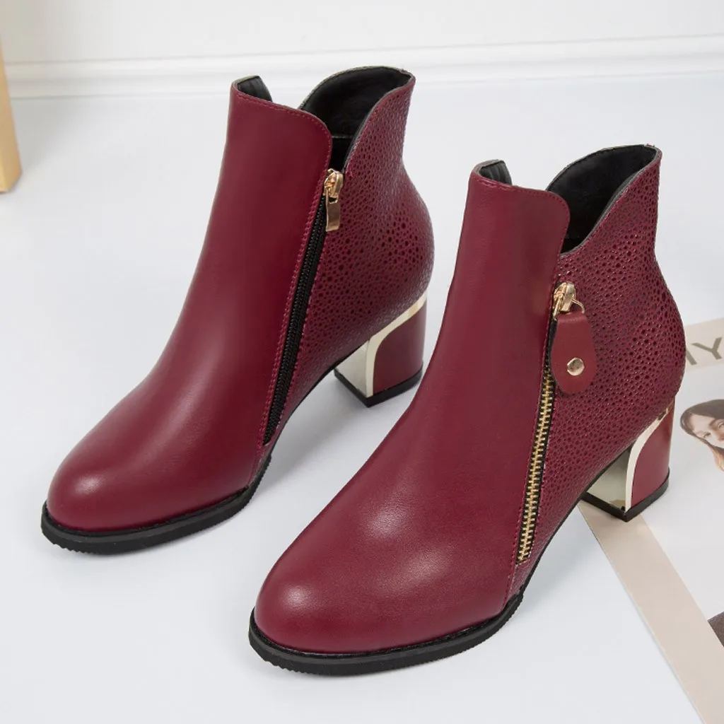 Ботинки модные женские ботильоны туфли-лодочки на Высоком толстом каблуке ботинки с круглым носком в английском стиле удобная женская обувь для студентов размера плюс, M50