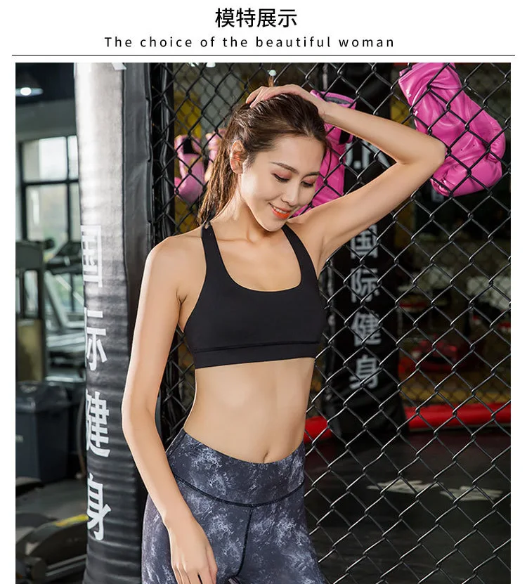 The new cross-back sports vest belt sexy shock-proof air gathering non-steel ring bra vest