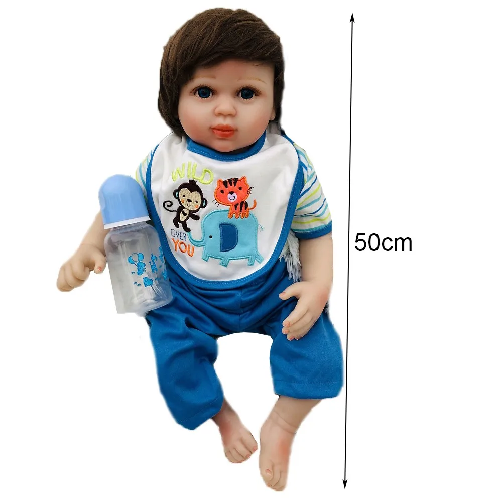 20 Дюймов 48-50 см Bebe Кукла реборн Мягкий Силиконовый мальчик девочка игрушка преждевременное реборн кукла подарок для синей одежды
