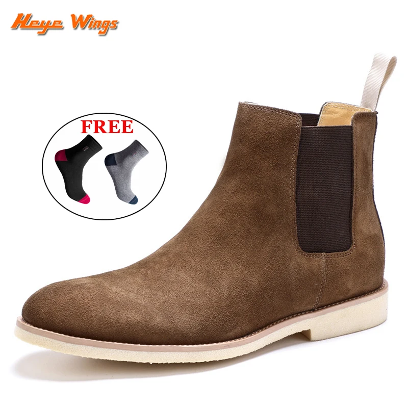 

Luxury Handmade leather boots for men Cowboy Chelsea Boots suede leather autumn boots for men