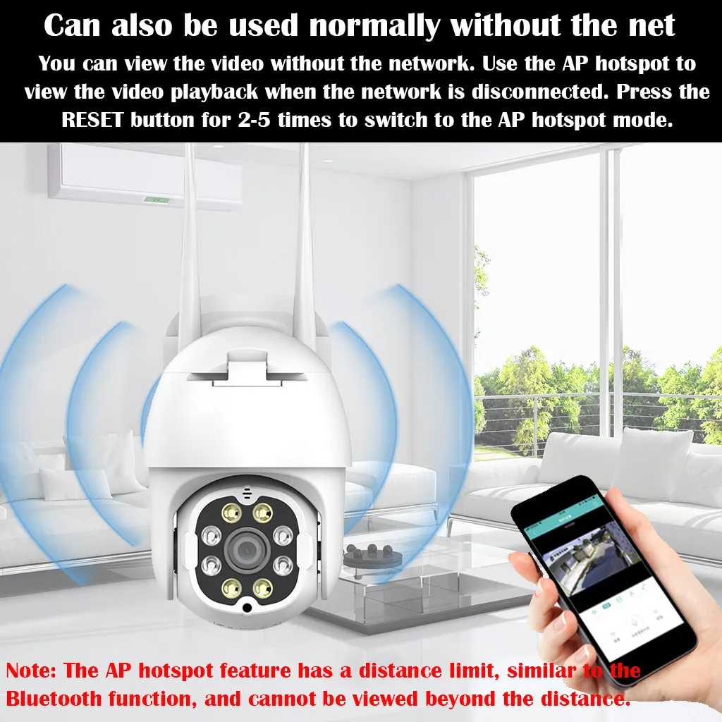 Открытый беспроводной PTZ 2-Way CCTV 1080P wifi IP купольная камера безопасности ночного видения