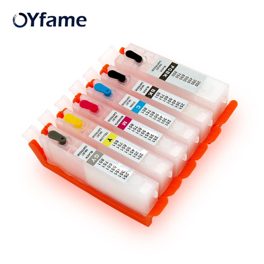 OYfame 6 шт. PGI 750 CLI 751Cartridge для canon MG6370 MG7170 MG7570 IP8770 MG6770 MG6670 многоразовый картридж с