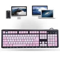 104 Keys USB Keyboard  Wired Ultra-Thin Cute Cartoon Keyboard For Home Office Laptop Computer - Image 3