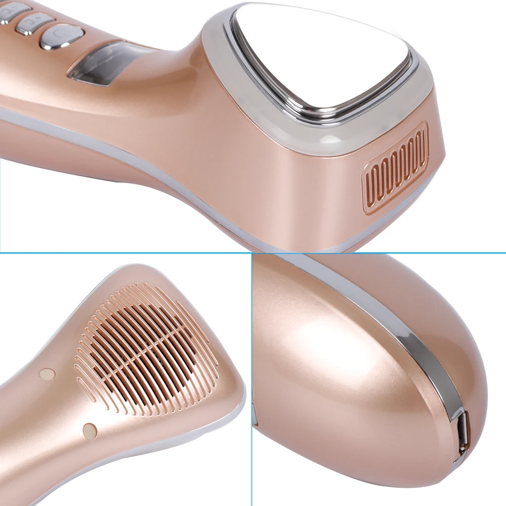  LED Hot Cold Hammer Ultrasonic Cryotherapy Facial Lifting Vibration Massager Face Body Spa Import E