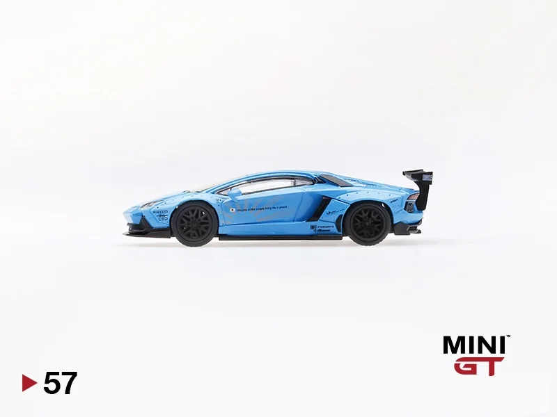 Мини GT 1: 64 LB Works Liberty Walk Aventador светильник синий LHD Tsm Модель литья под давлением модель автомобиля