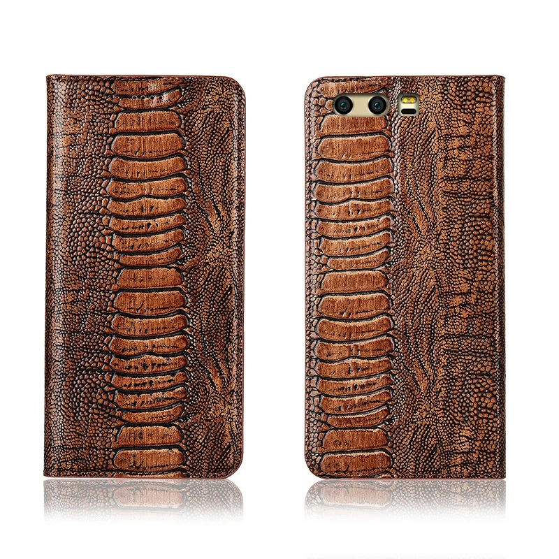 

Ostrich foot pattern genuine leahther phone bag for Huawei Honor 9 magnetic phone case for Huawei Honor 9 Lite flip cover funda