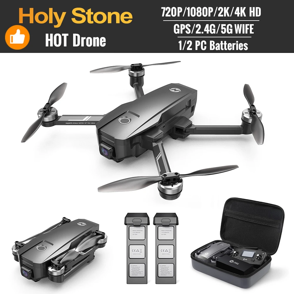 Holy Stone HS720 5G GPS RC Drone 2K HD Camera Foldable Brushless Quad 3 Battery