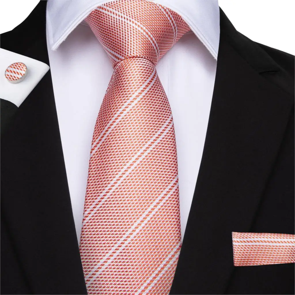 DiBanGu Новое поступление 12 видов стилей шелковые галстуки для 8,5 см оранжевого цвета мужские галстуки для бизнеса Свадебный костюм галстук на шею Gravatas - Цвет: MJ-7098
