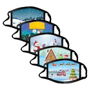 

Adult Face Mask Unisex Christmas Mouth Mask Cartoon Printed Face Cover Fast Delivery Breathable Washable Mascarilla Masker #BL2