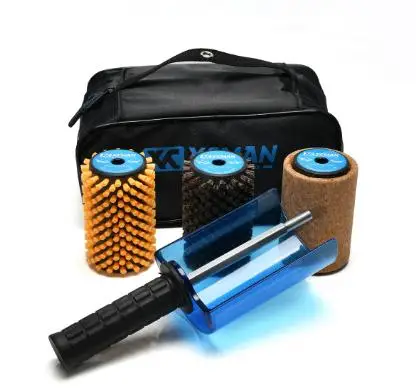 XCMAN лыжный набор Roto щеток Roto ручка контроллера щетки со всеми 3 щетками: нейлон, конский волос, латунь/пробка - Цвет: STK-13-B