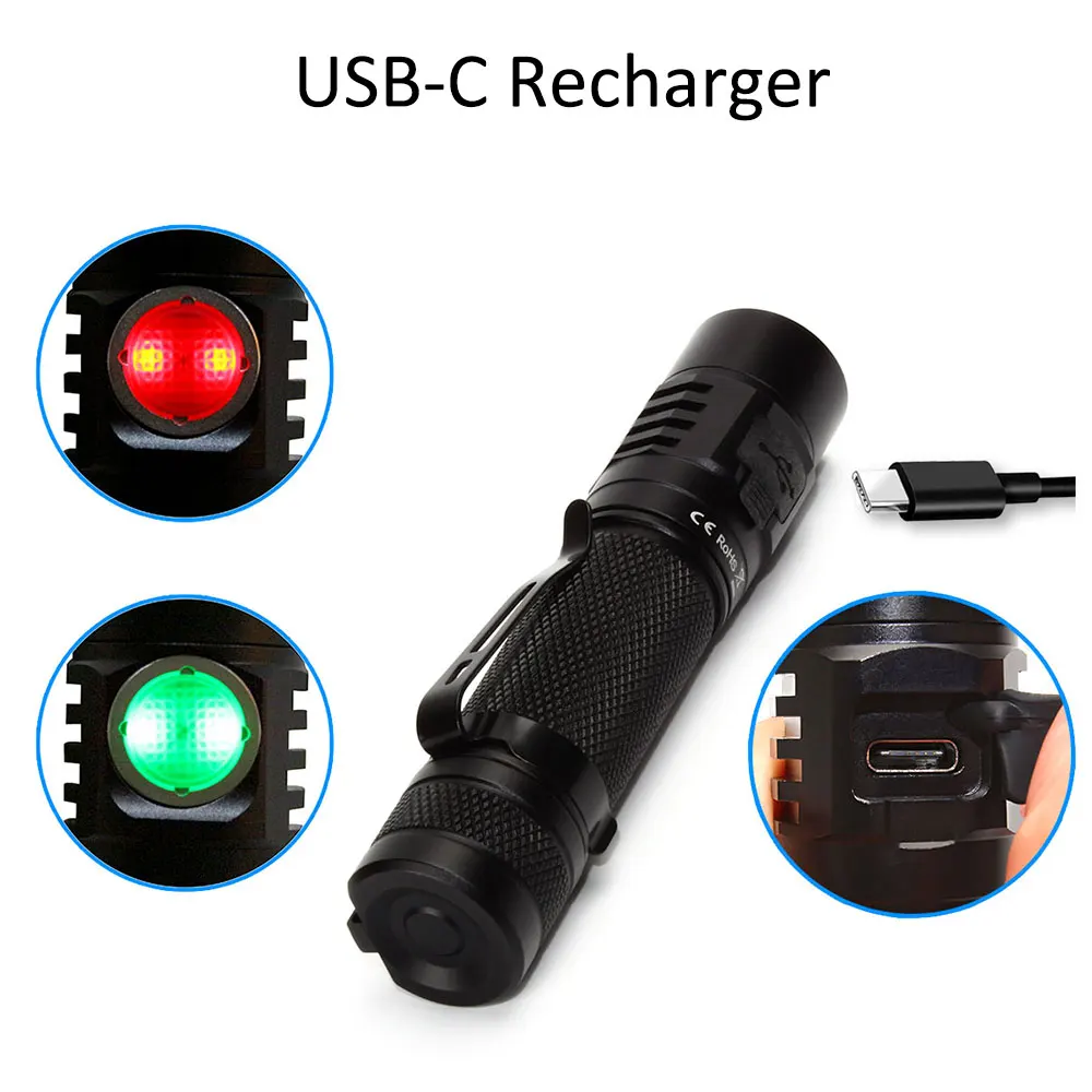 US $24.99 Sofirn 6500K SC31 Pro 2000lm LED Flashlight 18650 Rechargeable USB C LED Torch Lantern Anduril Flashlight For HuntingCamping