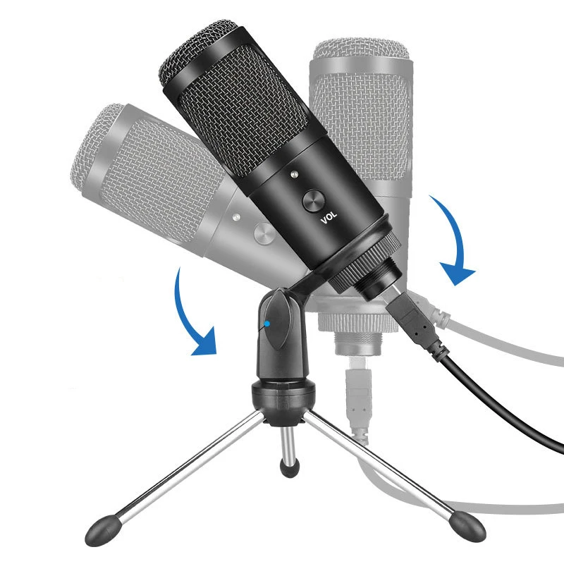 USB конденсаторный игровой микрофон для ноутбука Windows Studio Запись встроенная звуковая карта