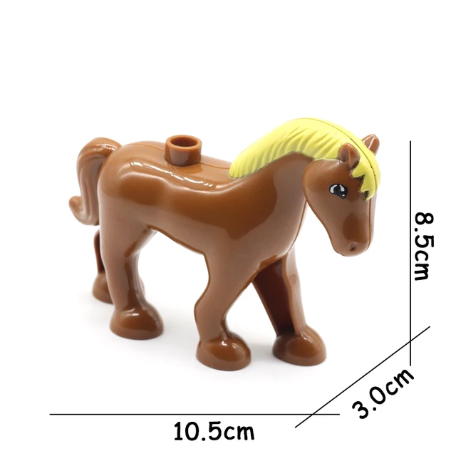 Big Size Building Blocks Animal Accessories Farm Figures Pig Rabbit Chicken Duck Dog Cat Bird horse Cow Sheep DIY Toys Gifts gd-hair big Horse