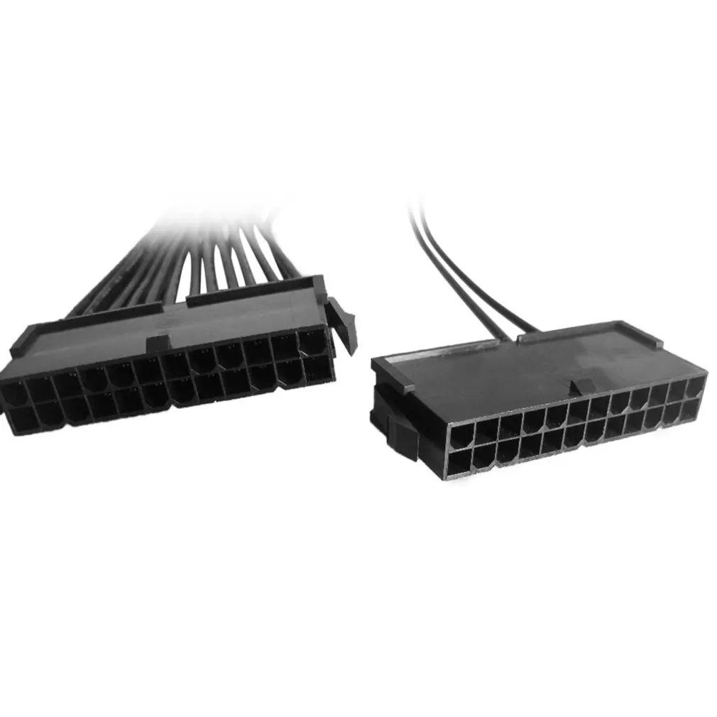 Upgrade 24pin 20+4pin Dual PSU ATX Power Supply Adapter Cable Connector For Mining 30cm Starting Line Computer Components