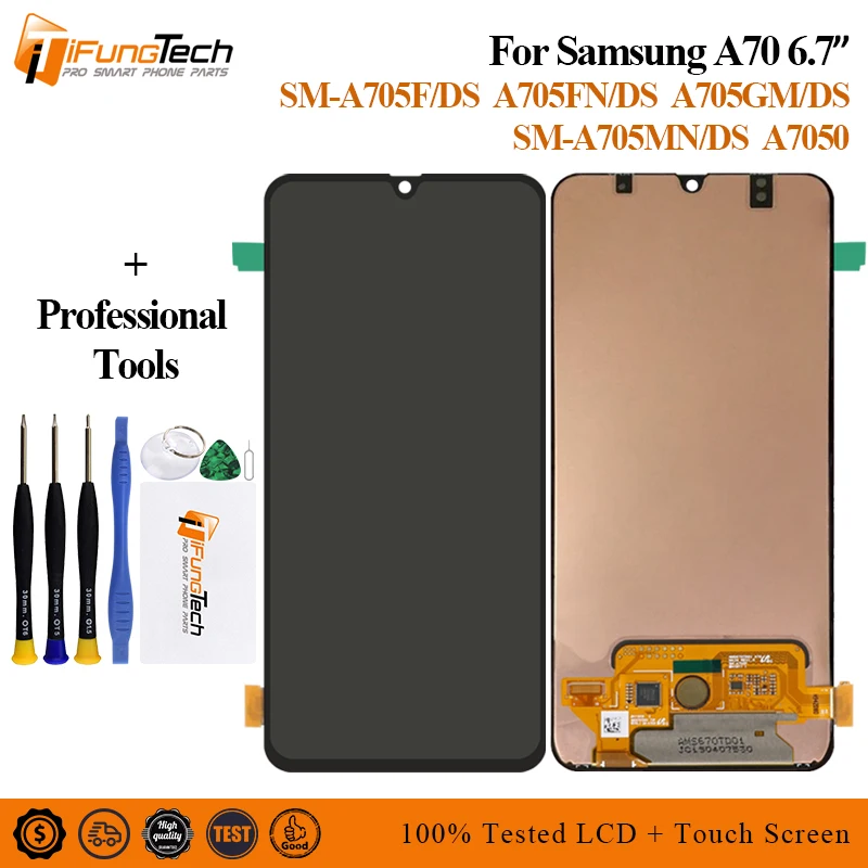 ЖК-дисплей для Samsung Galaxy A70 A705 A705F SM-A705F сенсорный экран дигитайзер в сборе 2019 SAMSUNG