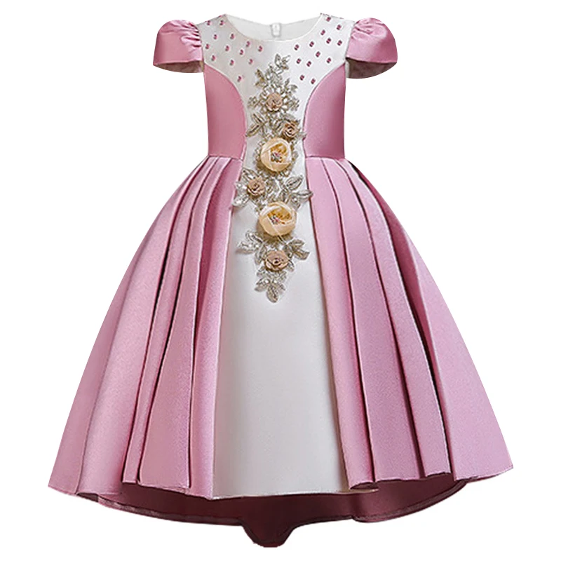 Г. новое платье принцессы платья для девочек Пышное Сетчатое платье сценические костюмы, банкетное платье подходит для детей от 4 до 10 лет - Цвет: as picture