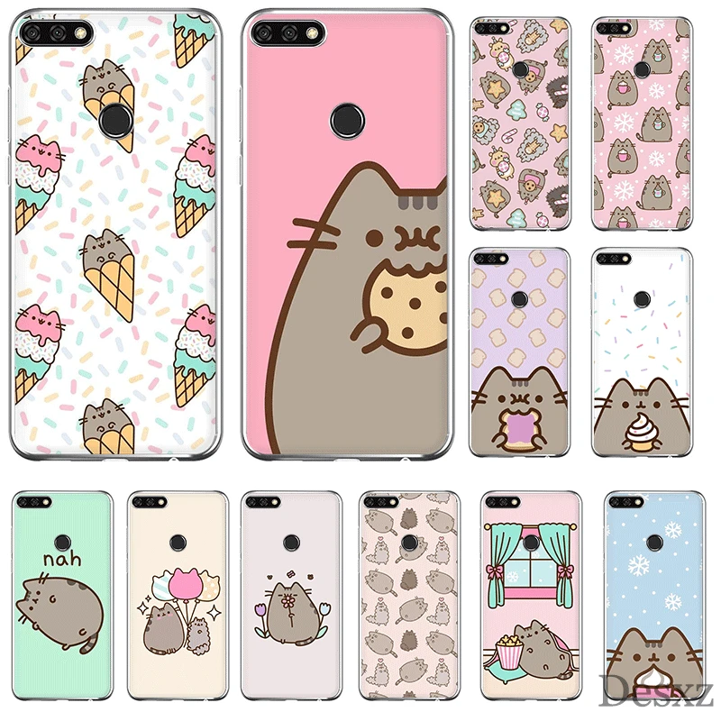 

Phone Case For Huawei Honor 6A 6C 7A 8 8X 8 9 9X 10 View 20 Lite Pro Play Hard Cover Pusheen Cat Cool