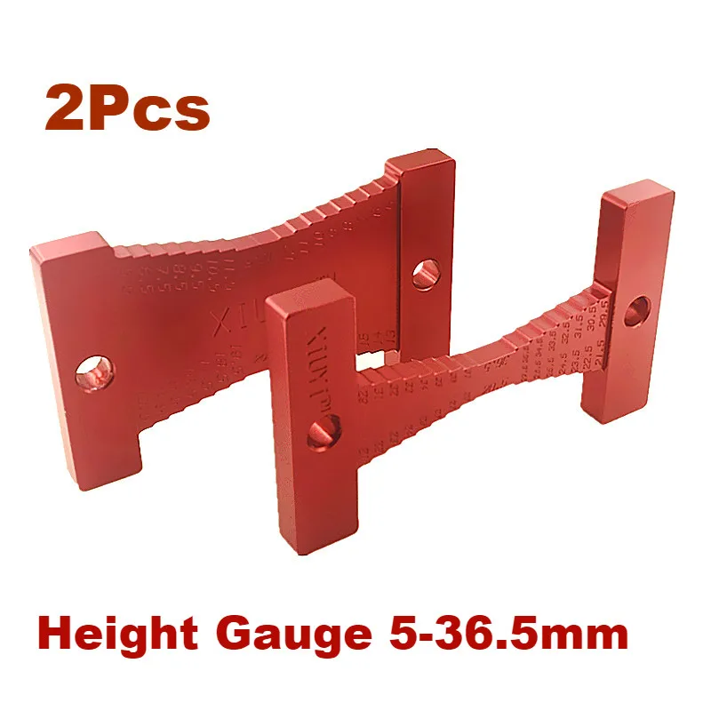 

2Pcs Aluminum alloy Height Gauge 5-36.5mm Woodworking Router Table Electric Circular Saw Engraving Machine Measuring Tool Ruler