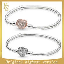 YS100% Стерлинговое Серебро Премиум Версия оригинальная M серия блеск любовь и браслет-змейка модный тренд имеет логотип