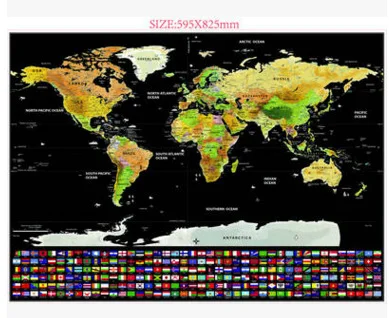 Scratch Off Map with Flags,Black /& Gold Luxury Scratches Map Room Erasing Diary Record with Packing Cylinder Home Office Decoration Wall Stickers Travel Gift