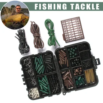 

Carp Fishing Tackle Kit Box Tubes Beads Hoses Tubes Parts Corn Pin Hook Net Fishing Accessories SEC88