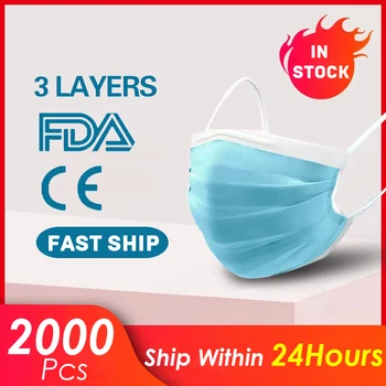 

Disposable surgical Mask Non woven 3 Layer Ply Filter medical Mask mouth Face mask safe Breathable dustproof Protective mask