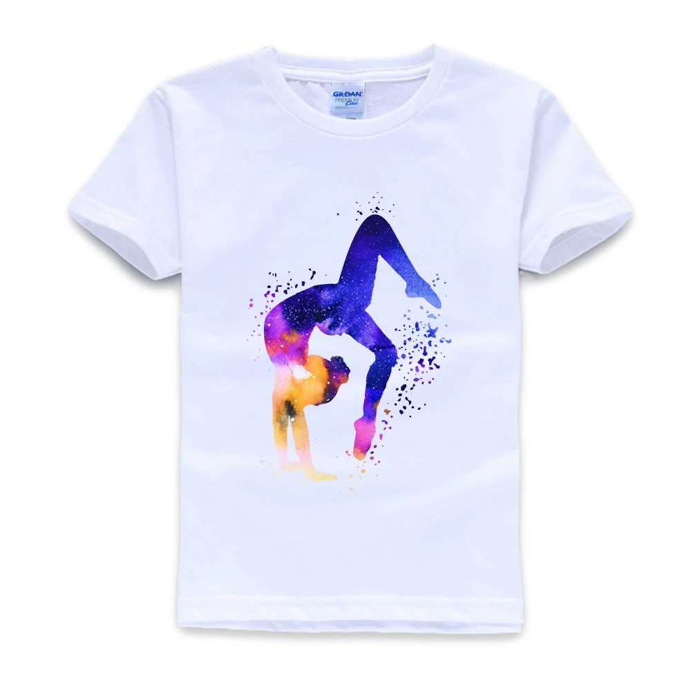 

Girls T-shirt Clothes Sports Children Personalized Custom Gymnastics Tumbling Watercolor Kids Pastel Aesthetic Unisex T-shirt