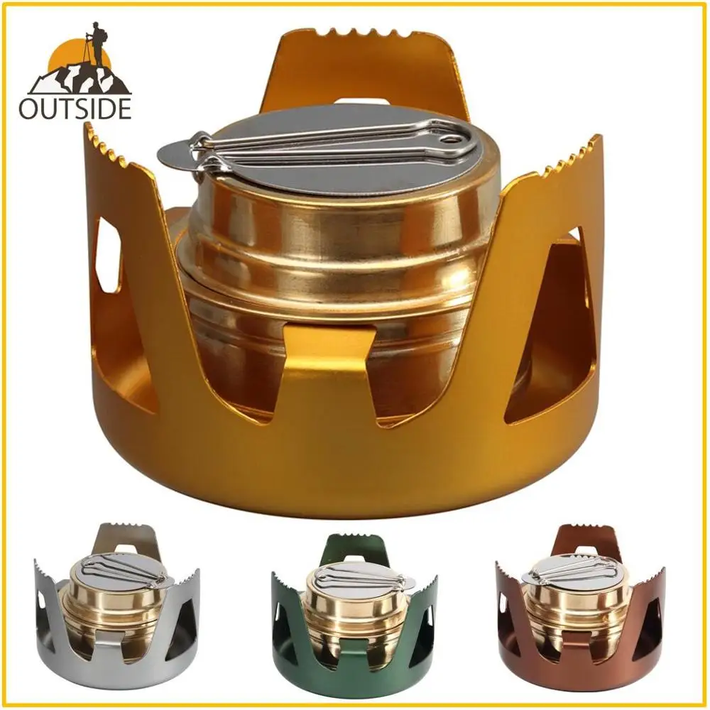 Stove-Burner Stand-Lid Backpacking Hiking Aluminum-Alloy Alcoho Brass Portable Outdoor Camping