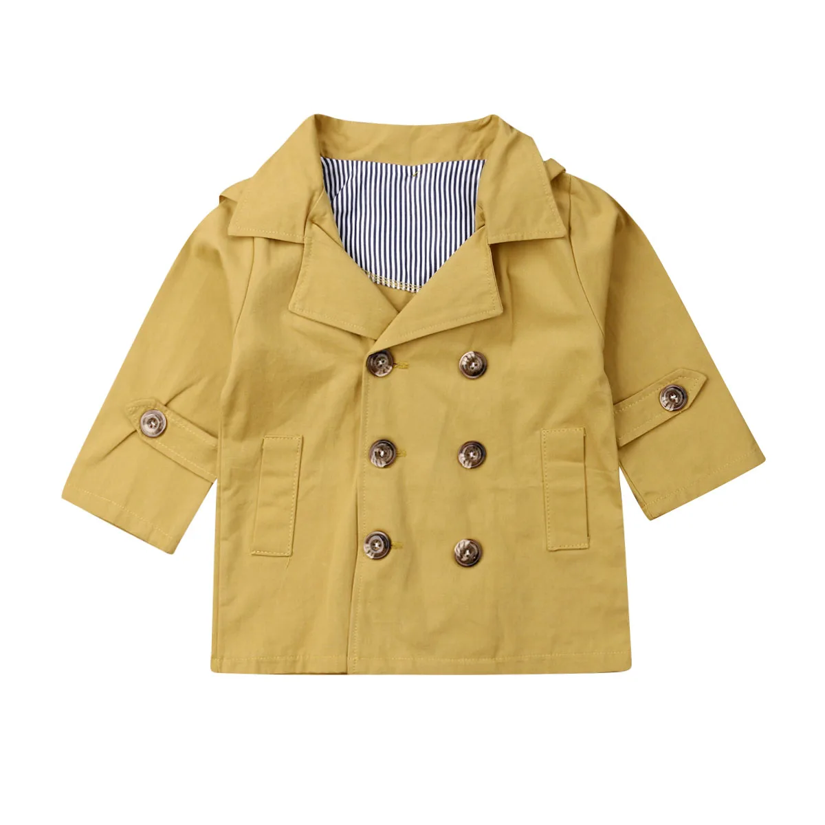 

2019 Fashion Kids Baby Boy Girl Clothes Fall Winter Warm Coat Long Sleeve Solid Button Thick Trench Parka Outwear