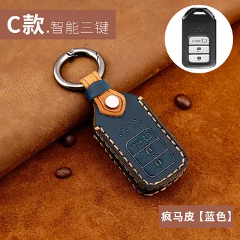 

Genuine Leather Car Key Case Cover For Honda Civic Accord Pilot Crv Fit Freed Pilot Odyssey Vezel Jazz Jacket Auto Accessories