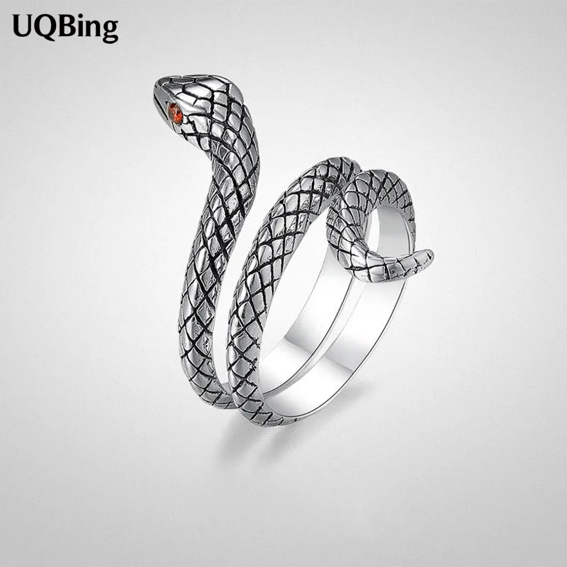 DropShippingSnakeSilverColorRingsWomenJewelryGiftFingerOpen