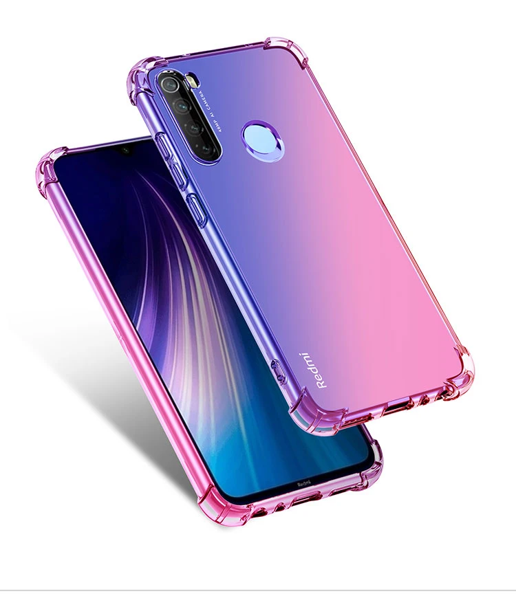 Для спортивной камеры Xiao mi чехол на Red mi Note 8 5 6 7 Pro 7A 8A K20 прозрачный градиентный Цвет Крышка для Xiaomi mi 9 8 A2 Lite A3 cc9 9 se 9t Pro Чехол