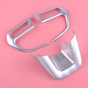 

beler ABS Chrome Steering Wheel Panel Cover Trim Decorative Car Styling Sticker Bezel Fit For Jeep Renegade 2015 2016 2017