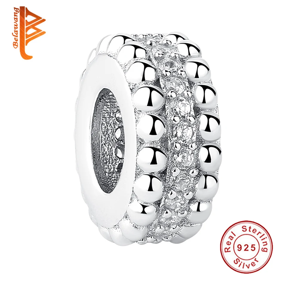 

Wholesale 925 Sterling Silver Sparkling Crystal CZ Round Ball Shape Bead Fits Original pandora Charm Bracelets Accessories Gift