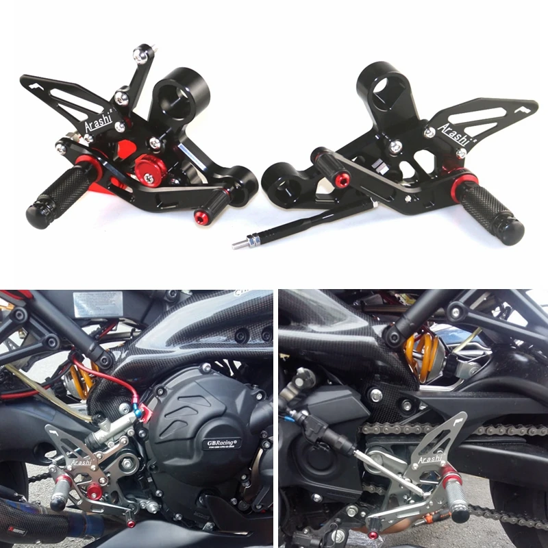 

CNC Aluminum Alloy Motorcycle footrest footpeg pedal foot peg Rearset Rear Set Rearsets For YAMAHA FZ09 MT09 2017 2018 2019 2020