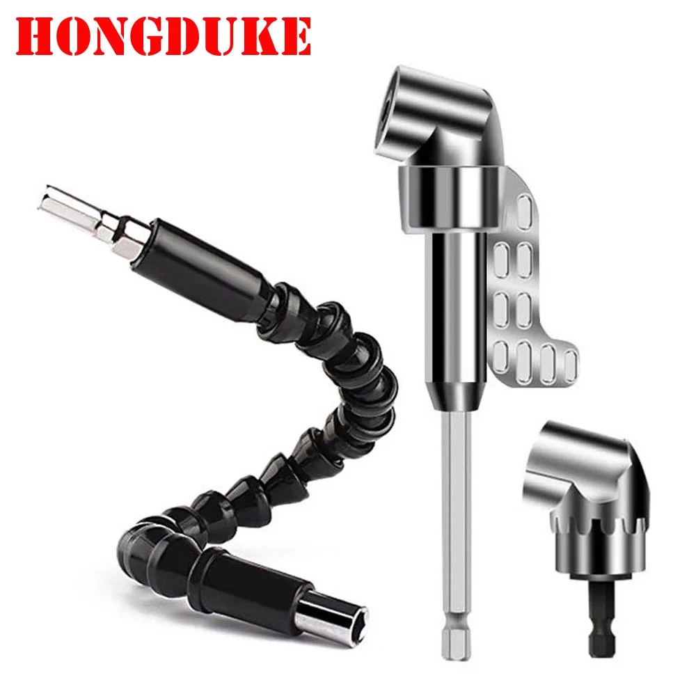 

105 Degrees Angle Extension 1/4 Inch Hex Drill Bit Screwdriver Tool Drilling Turning Head Socket Holder Adaptor Auto Repair Tool