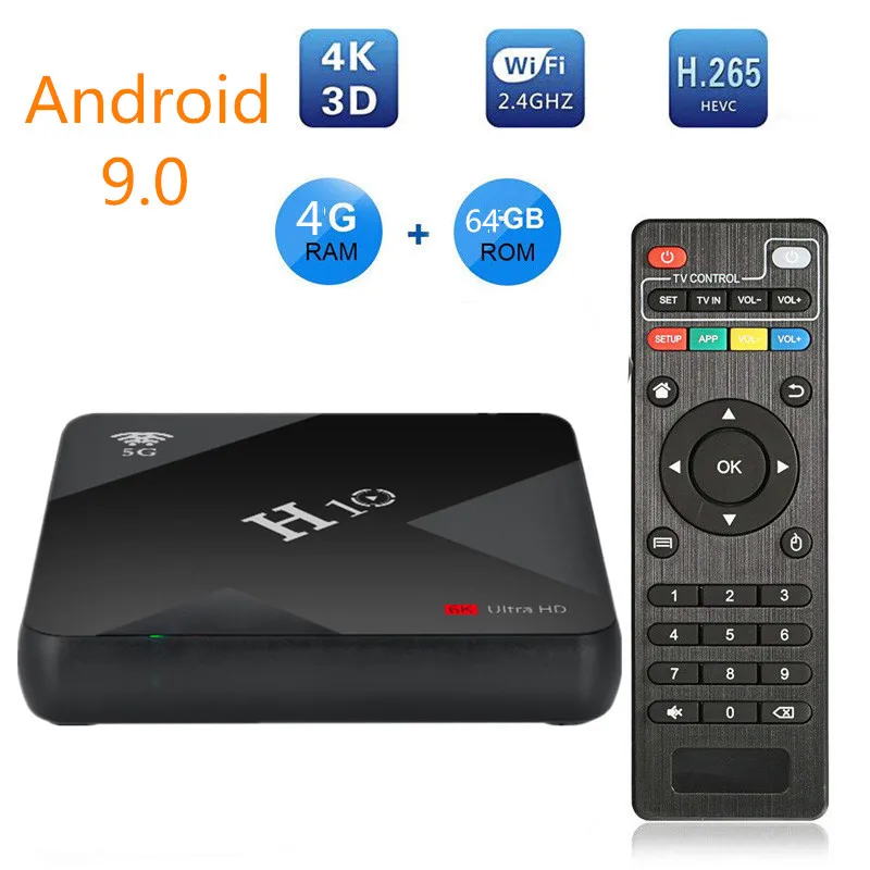Smart Android 8,1 tv Box H10 H6 4 Гб ОЗУ 64 ГБ 32 ГБ 16 ГБ H.265 Wifi медиаплеер 4K для Google Youtube телеприставка Android tv Box