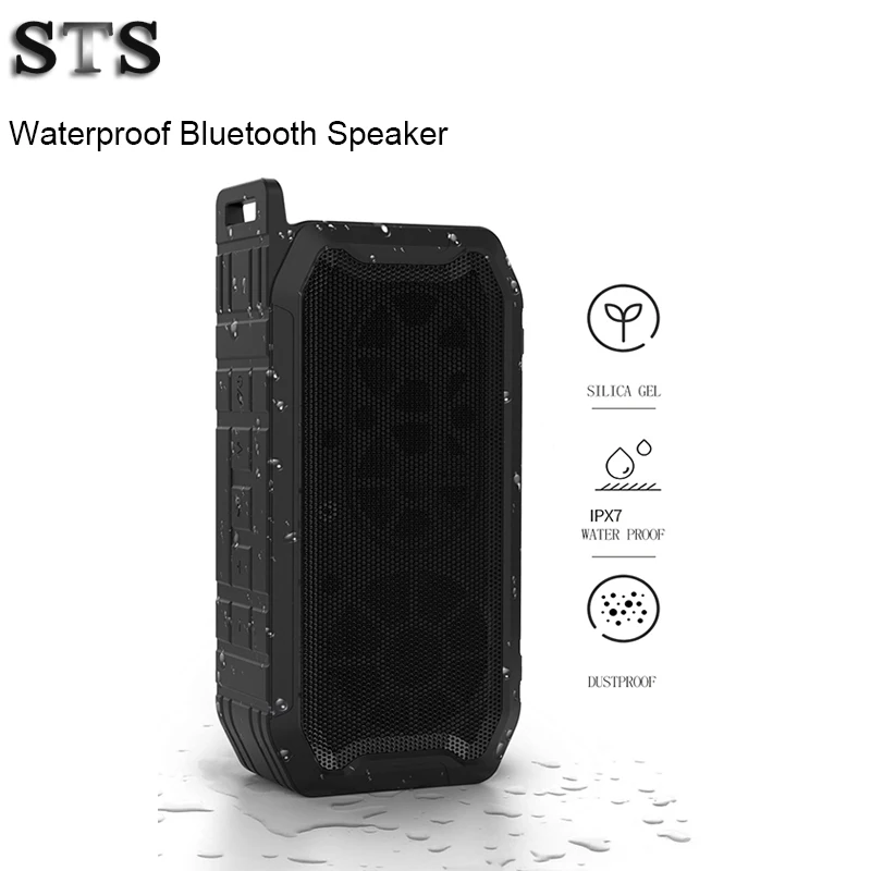 

IPX7 Waterproof Bluetooth Speaker Outdoor Surround Soundbar Portable FM Radio 3D Music Stereo Bass Wireless Handsfress Speakers