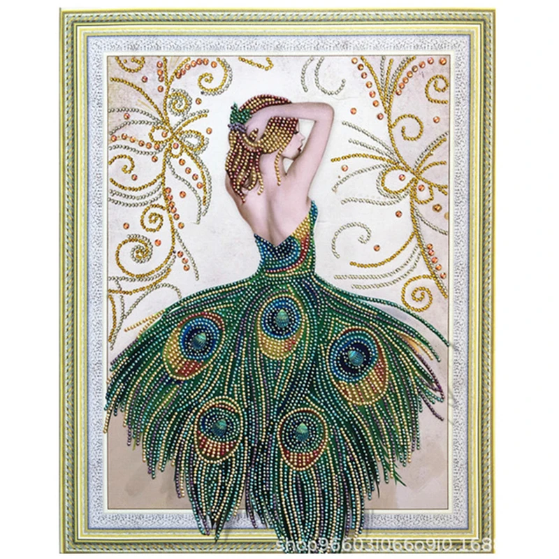 Алмазная вышивка своими руками Красочное платье для девочек более сияющее
