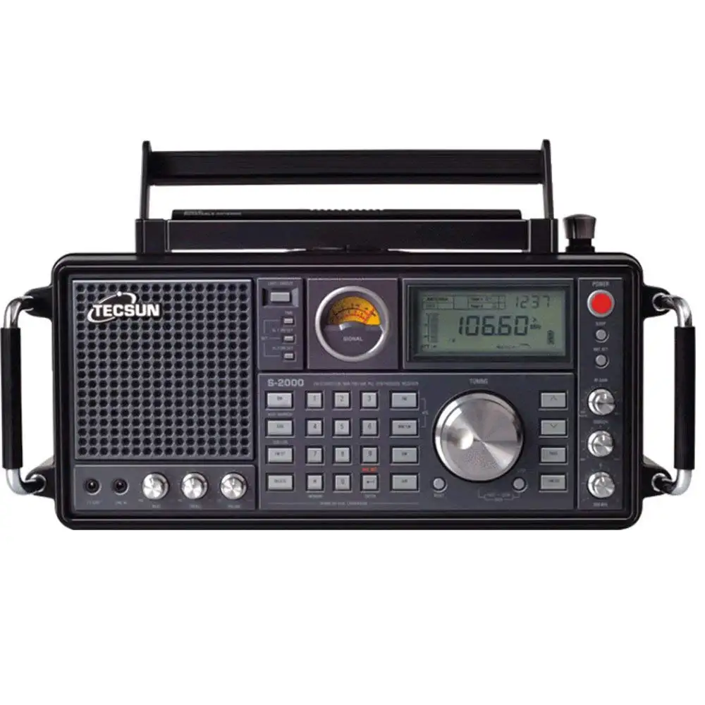 TECSUN S-2000 Любительское настольное радио SSB Двойное преобразование PLL FM/MW/SW/LW Air Band высокая чувствительность и хорошая селективность динамик - Цвет: Black