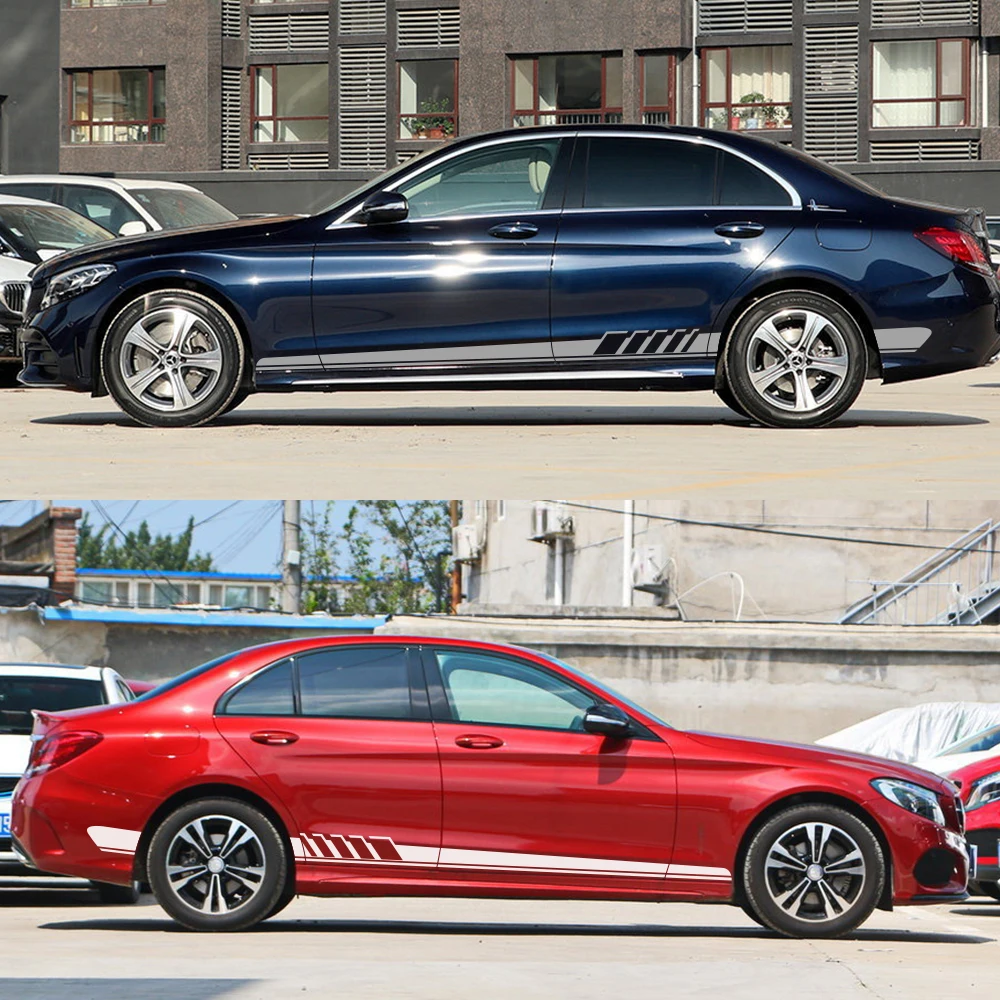 Автомобильные наклейки с боковой полосой сделай сам для Mercedes Benz W205 W204 W203 C Class C180